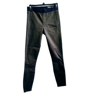 GAP 1969 RESOLUTION SOFT OLIVE GREEN PULL-ON LEGGINGS ELASTIC WAISTBAND SIZE 26R